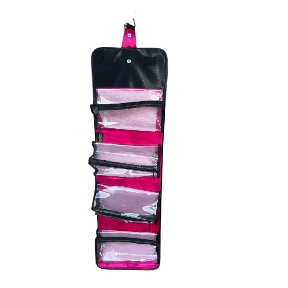 MARY KAY TRAVEL ROLL UP BAG COSMETIC ORGANIZER BLACK HANGING REMOVABLE POUCHES